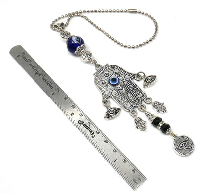Hamsa Hand Rear View Mirror Evil Eye Protection Hanging Accessories- Hamsa Home Lucky Charms-Car Mirror Decor Ornament-New Car Owner Gift