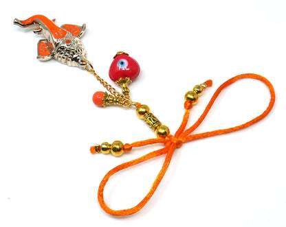 Ganesha | Evil Eye Protection | Car Rearview Mirror Ornament | Good Luck | Happiness | Good Fortune | Success | Prosperity | Spirituality