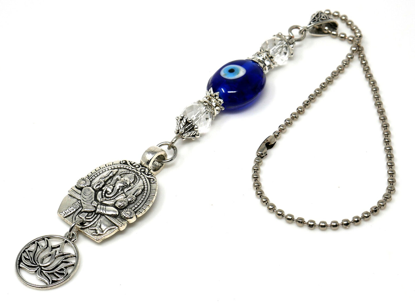 Lord Ganesha Evil Eye Protection Hanging for Home/Car/Office/Business, Namaste Gift for Good Luck