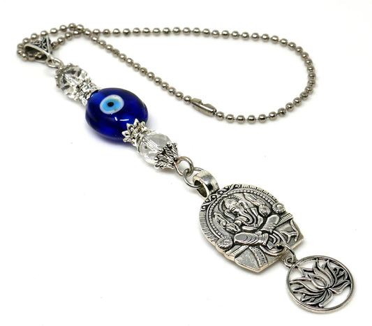 Lord Ganesha Evil Eye Protection Hanging for Home/Car/Office/Business, Namaste Gift for Good Luck