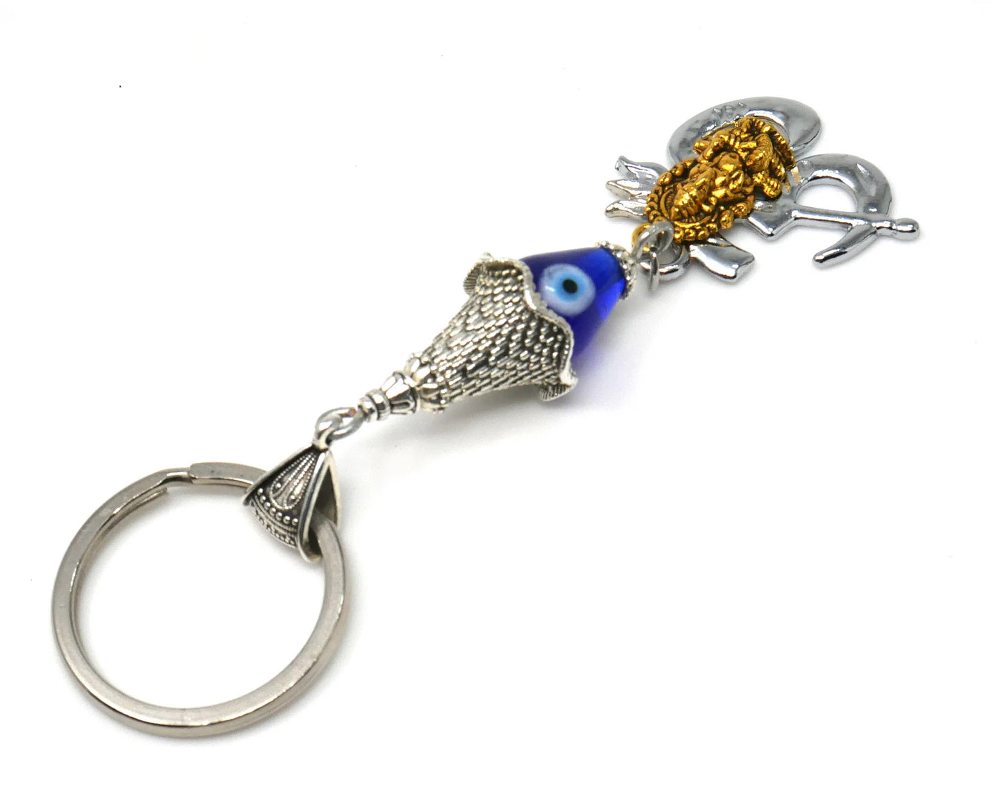 OM | Lord Ganesha | Evil Eye Protection | Crystal |Car Rearview Mirror Ornament | Good Luck | Happiness | Stability | Success | Prosperity