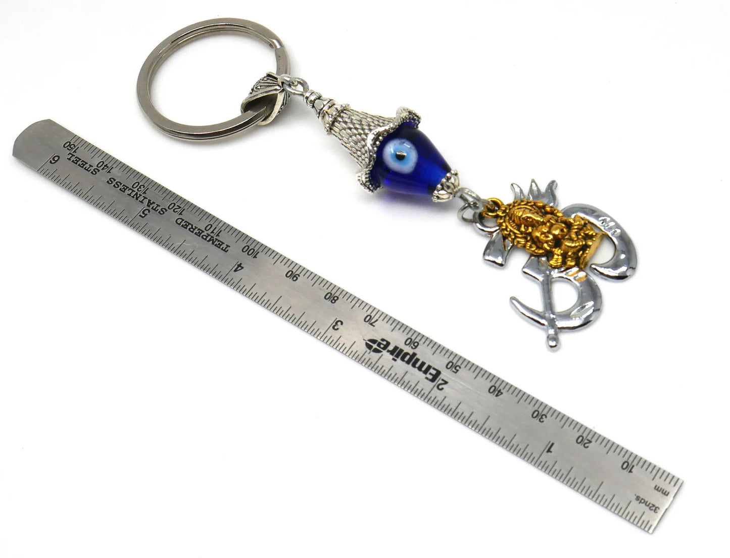 OM | Lord Ganesha | Evil Eye Protection | Crystal |Car Rearview Mirror Ornament | Good Luck | Happiness | Stability | Success | Prosperity