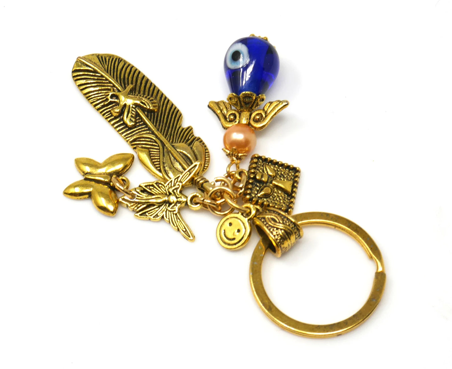 Angel, Guardian & Fairy Evil Eye Protection Key Ring, Good Luck Angel/Guardian Protection Key Ring,New Car/New Home Protection Gifting Idea