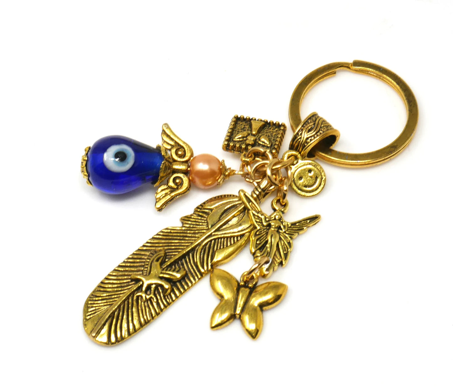 Angel, Guardian & Fairy Evil Eye Protection Key Ring, Good Luck Angel/Guardian Protection Key Ring,New Car/New Home Protection Gifting Idea