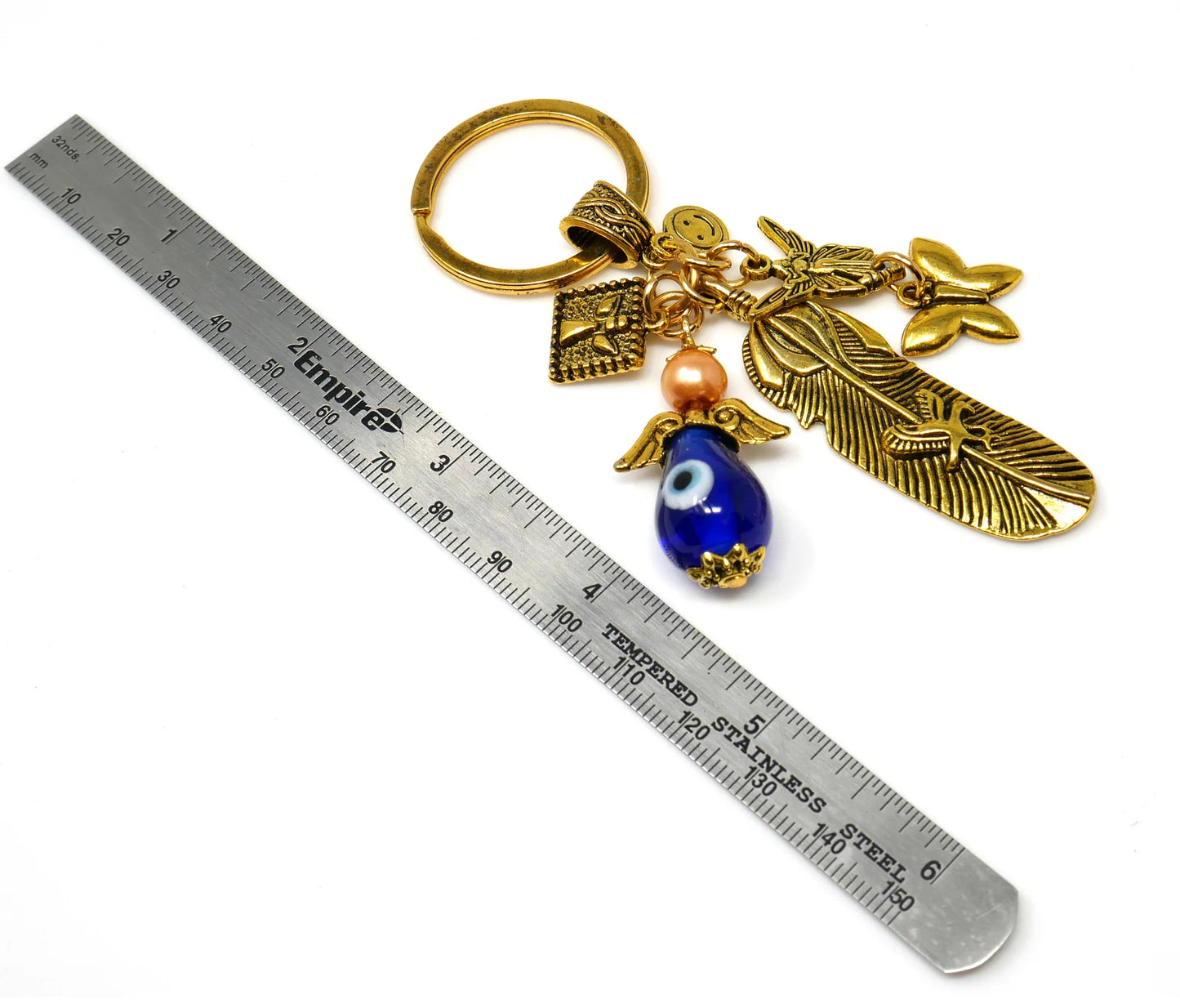 Angel, Guardian & Fairy Evil Eye Protection Key Ring, Good Luck Angel/Guardian Protection Key Ring,New Car/New Home Protection Gifting Idea