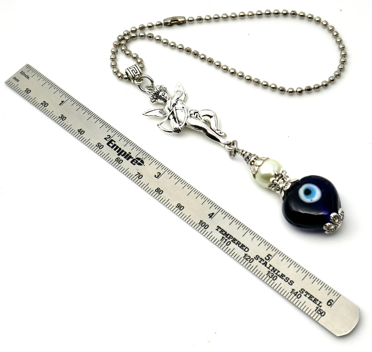 Evil Eye, Evil Eye Protection, Guardian Angel Car Rear View Mirror Ornament Charm, Angel Bag Charm, Travel Angel Protection, New Driver Gift
