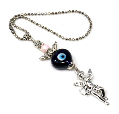 Evil Eye, Evil Eye Protection, Guardian Angel Car Rear View Mirror Ornament Charm, Angel Bag Charm, Travel Angel Protection, New Driver Gift