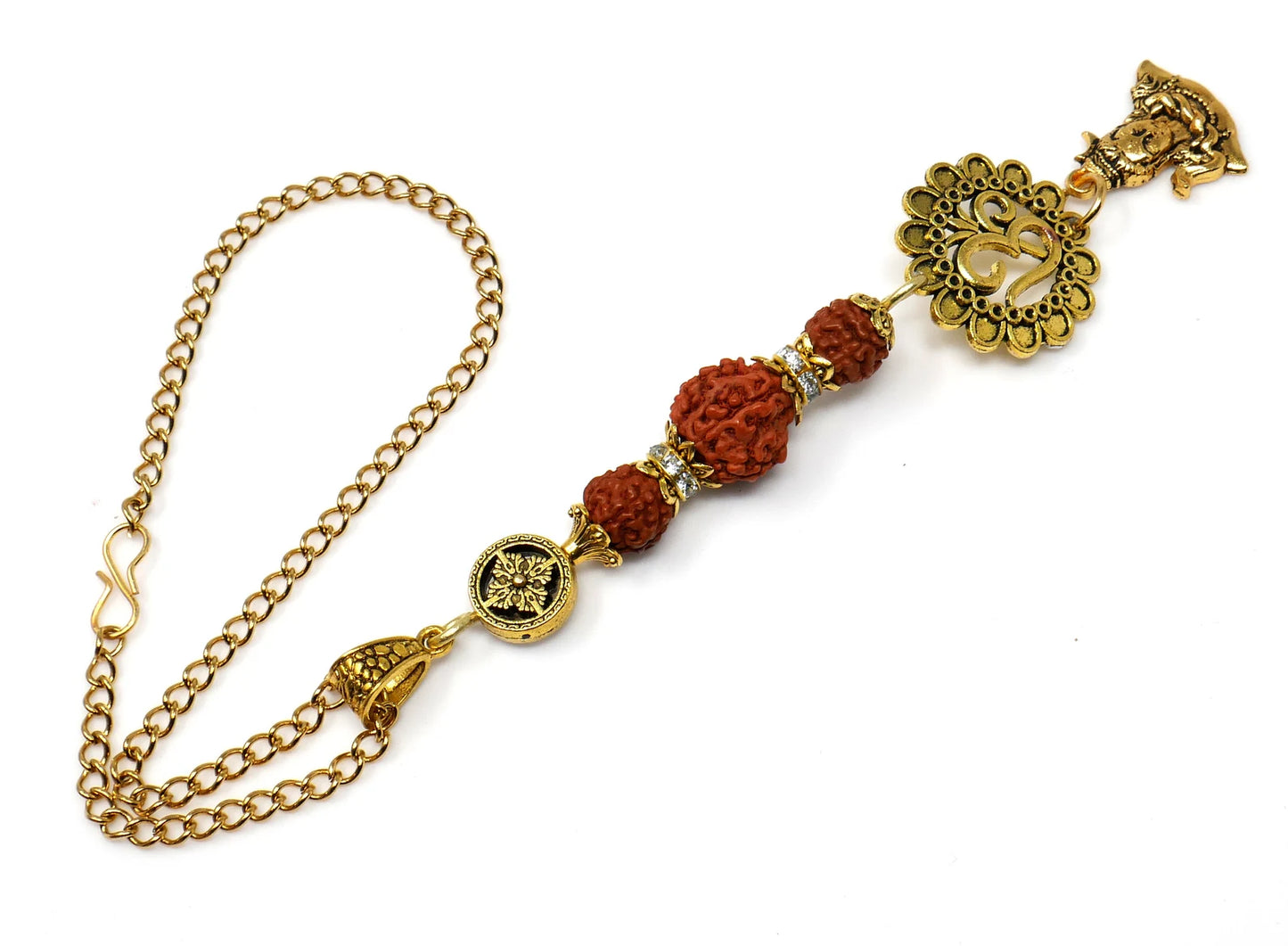 Divine Shiva Trishul Rudraksha And OM Car Hanging, Trident Pendant, Evil Eye Protection Amulet, Hindu Mirror Charm, Spiritual Car Decor Gift