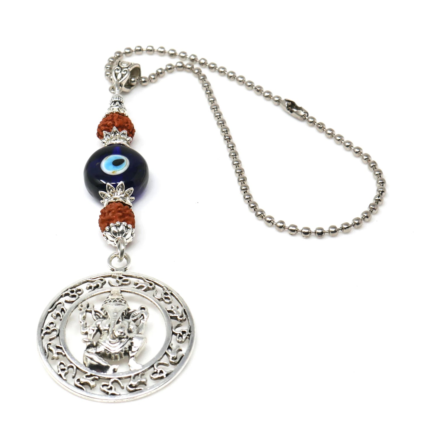 Ganesha | Evil Eye Protection | Car Rearview Mirror Ornament | Good Luck | Happiness | Good Fortune | Success | Prosperity | Spirituality