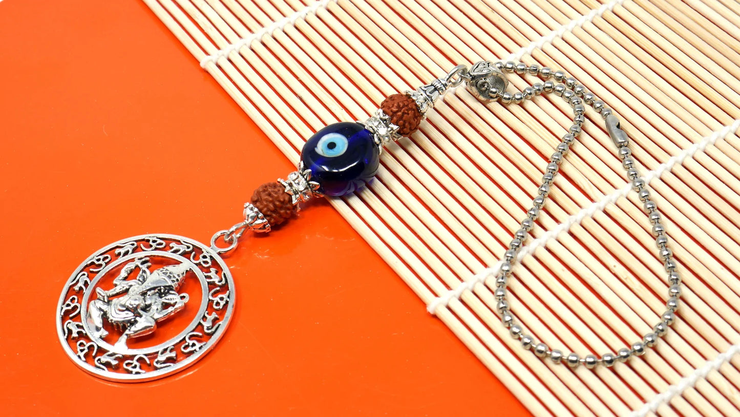 Ganesha | Evil Eye Protection | Car Rearview Mirror Ornament | Good Luck | Happiness | Good Fortune | Success | Prosperity | Spirituality