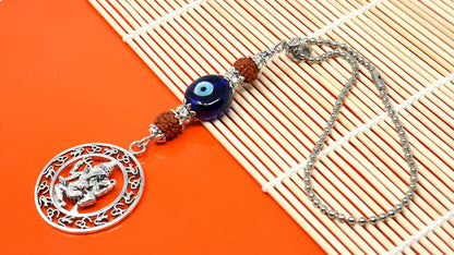 Ganesha | Evil Eye Protection | Car Rearview Mirror Ornament | Good Luck | Happiness | Good Fortune | Success | Prosperity | Spirituality
