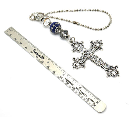 Car Rear View Mirror Cross charm hanging | Evil Eye Protection | House Warming Gift | New House gift for Good Luck | New Car Namaste Gift