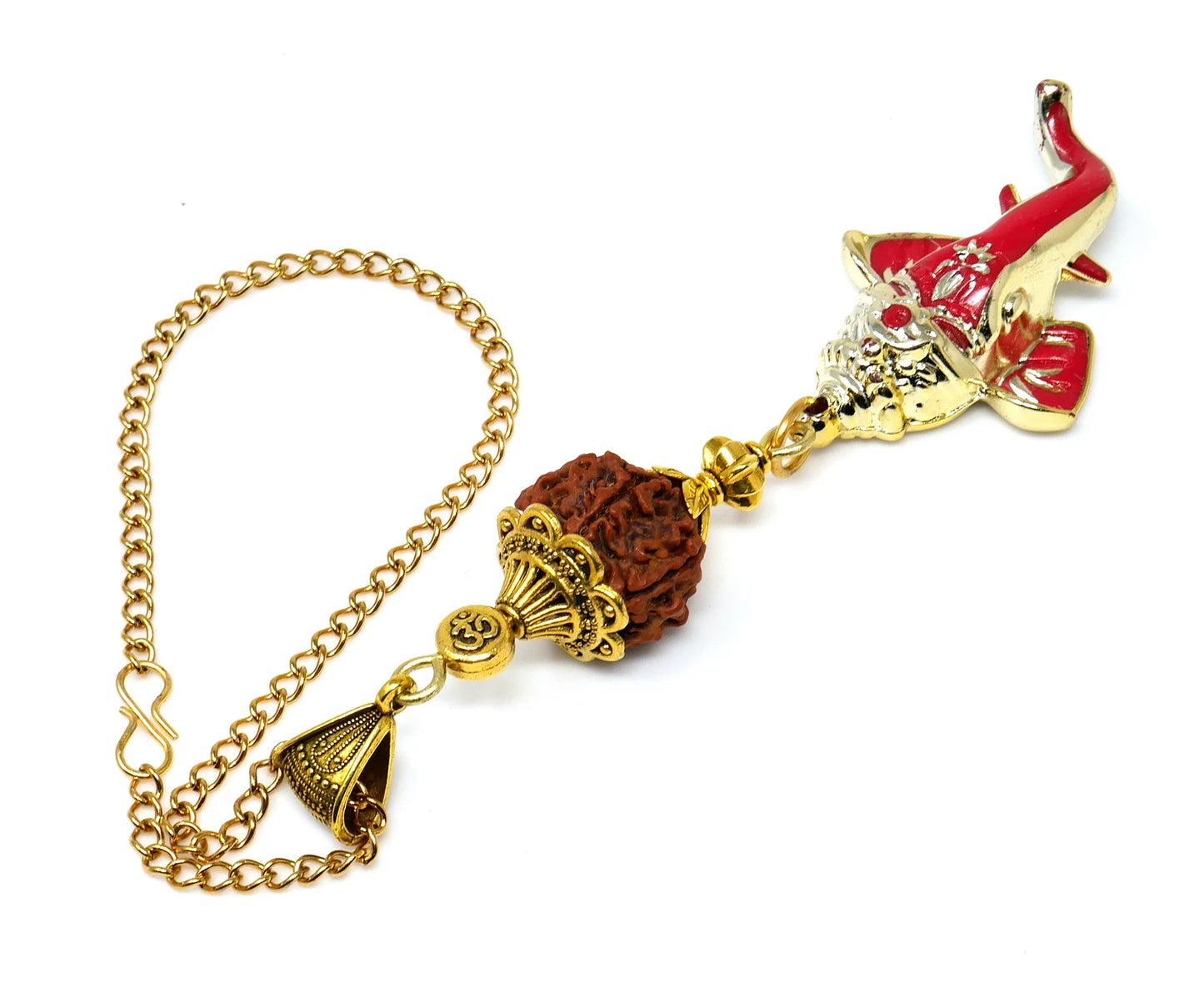 Lord Ganesha Car Rearview Mirror Ornamental Hanging | Happiness | Good Luck Fortune & Prosperity | Success in Study | Overcome Obstacles