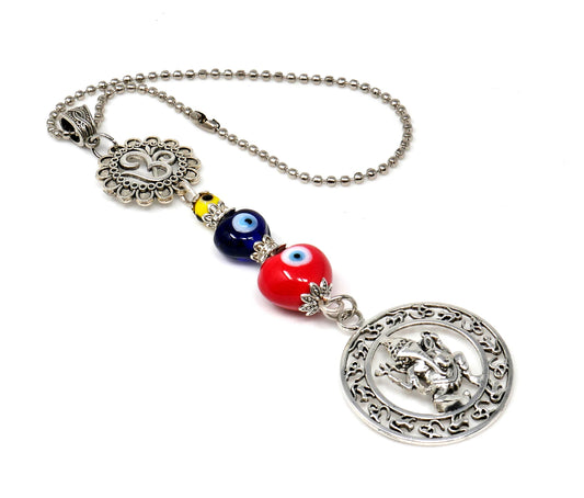 Ganesha | Evil Eye Protection | Bag Backpack Cellphone Case Charm Ornament | Good Luck | Happiness | Good Fortune | Success | Prosperity
