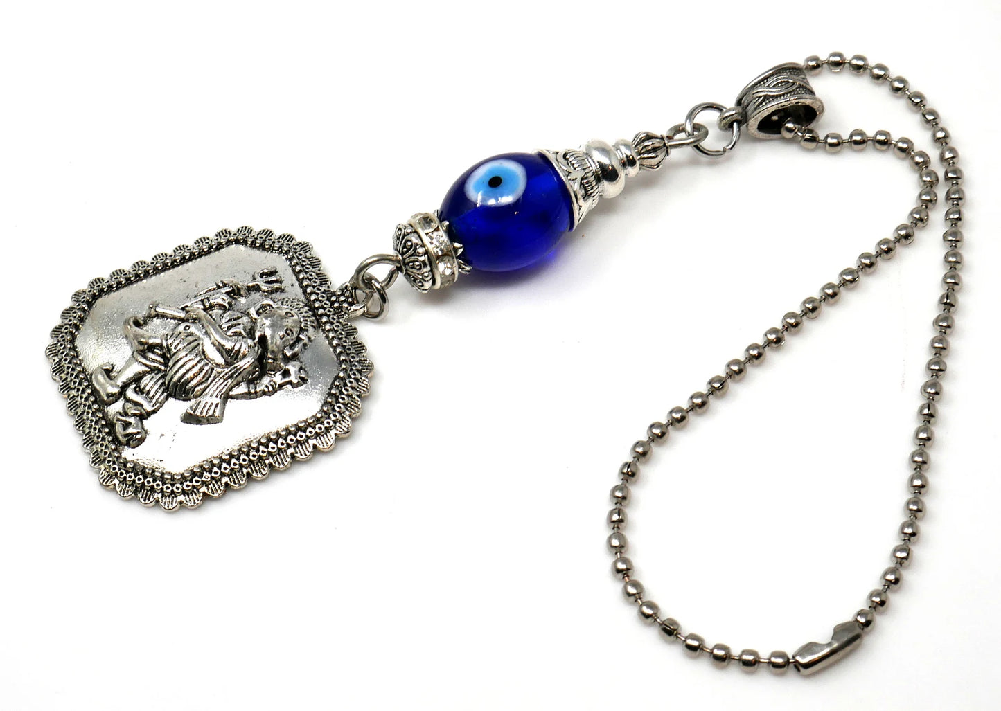 Lord Ganesha Evil Eye Protection Hanging for Buri Nazar/Buri Drishti for Home/Car/Office/Business-Car Rear View Mirror Hanging Charm