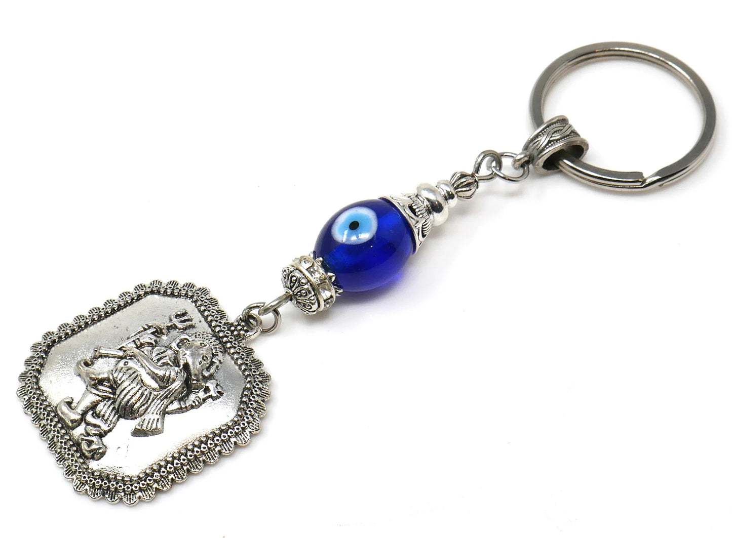 Ganesha | Evil Eye Protection | Car Rearview Mirror Ornament | Good Luck | Happiness | Good Fortune | Success | Prosperity | Spirituality
