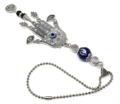 Hamsa Hand Rear View Mirror Evil Eye Protection Hanging Accessories- Hamsa Home Lucky Charms-Car Mirror Decor Ornament-New Car Owner Gift