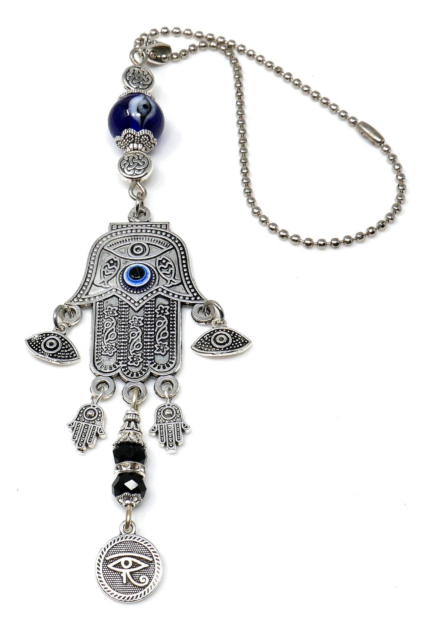 Hamsa Hand Rear View Mirror Evil Eye Protection Hanging Accessories- Hamsa Home Lucky Charms-Car Mirror Decor Ornament-New Car Owner Gift