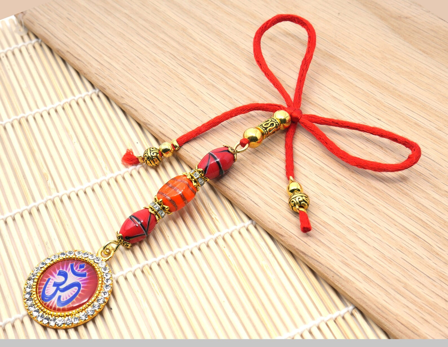 Evil Eye-Evil Eye Protection-Divine OM Evil Eye Protection Car Rear View Mirror Ornament-AUM Handbag Hanging for Good Luck & Good Fortune