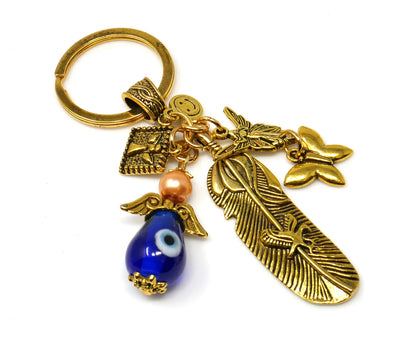 Angel, Guardian & Fairy Evil Eye Protection Key Ring, Good Luck Angel/Guardian Protection Key Ring,New Car/New Home Protection Gifting Idea