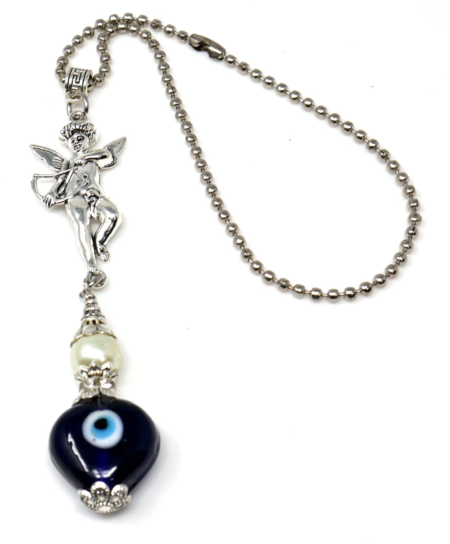 Evil Eye, Evil Eye Protection, Guardian Angel Car Rear View Mirror Ornament Charm, Angel Bag Charm, Travel Angel Protection, New Driver Gift