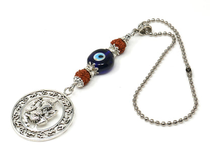 Ganesha | Evil Eye Protection | Car Rearview Mirror Ornament | Good Luck | Happiness | Good Fortune | Success | Prosperity | Spirituality