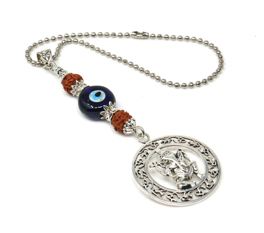Ganesha | Evil Eye Protection | Car Rearview Mirror Ornament | Good Luck | Happiness | Good Fortune | Success | Prosperity | Spirituality