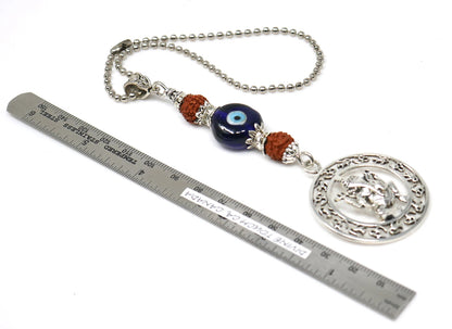 Ganesha | Evil Eye Protection | Car Rearview Mirror Ornament | Good Luck | Happiness | Good Fortune | Success | Prosperity | Spirituality