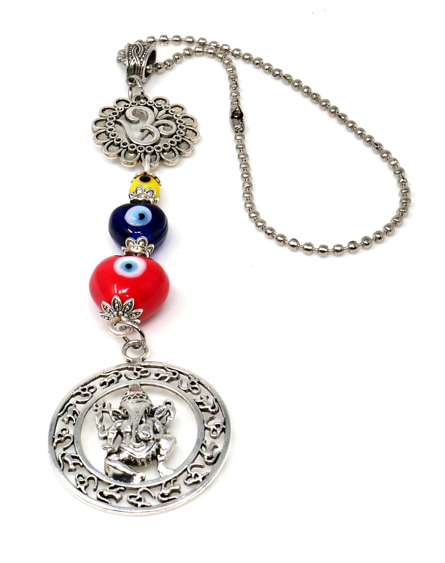 Ganesha | Evil Eye Protection | Bag Backpack Cellphone Case Charm Ornament | Good Luck | Happiness | Good Fortune | Success | Prosperity