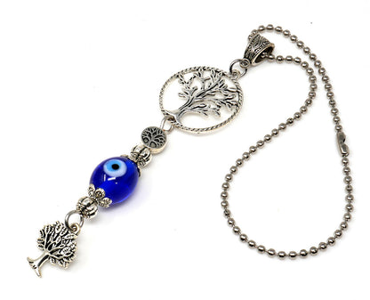 Tree of Life |Evil Eye Protection |Bag Backpack Charm Ornament | Namaste Gift for Good Luck | Car Mirror Hanging Charm Gift for Positivity