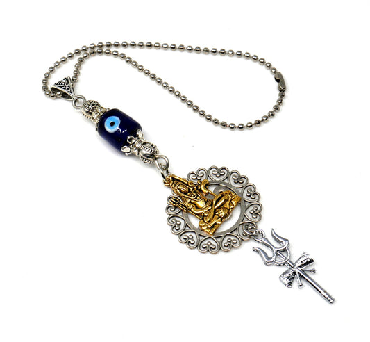 Lord Shiva Trishul Damroo & OM Pendant Evil Eye Hanging-Lord Shiva / Mahadev Trishul Pendant Evil Eye Protection Door Knob Namaste Hanging