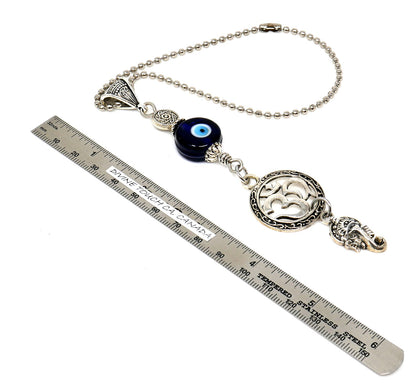 Ganesha OM | Evil Eye Protection | Car Rearview Mirror Ornament | Good Luck | Happiness | Good Fortune | Success | Prosperity | Spirituality