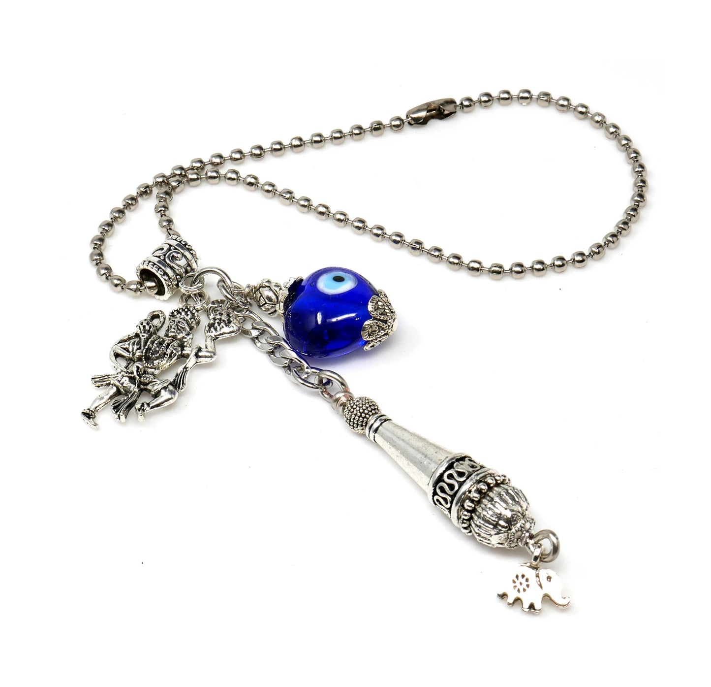 Lord Hanuman ji and Gada Charm & Evil Eye Protection Hanging for Home/Car/Office/Business