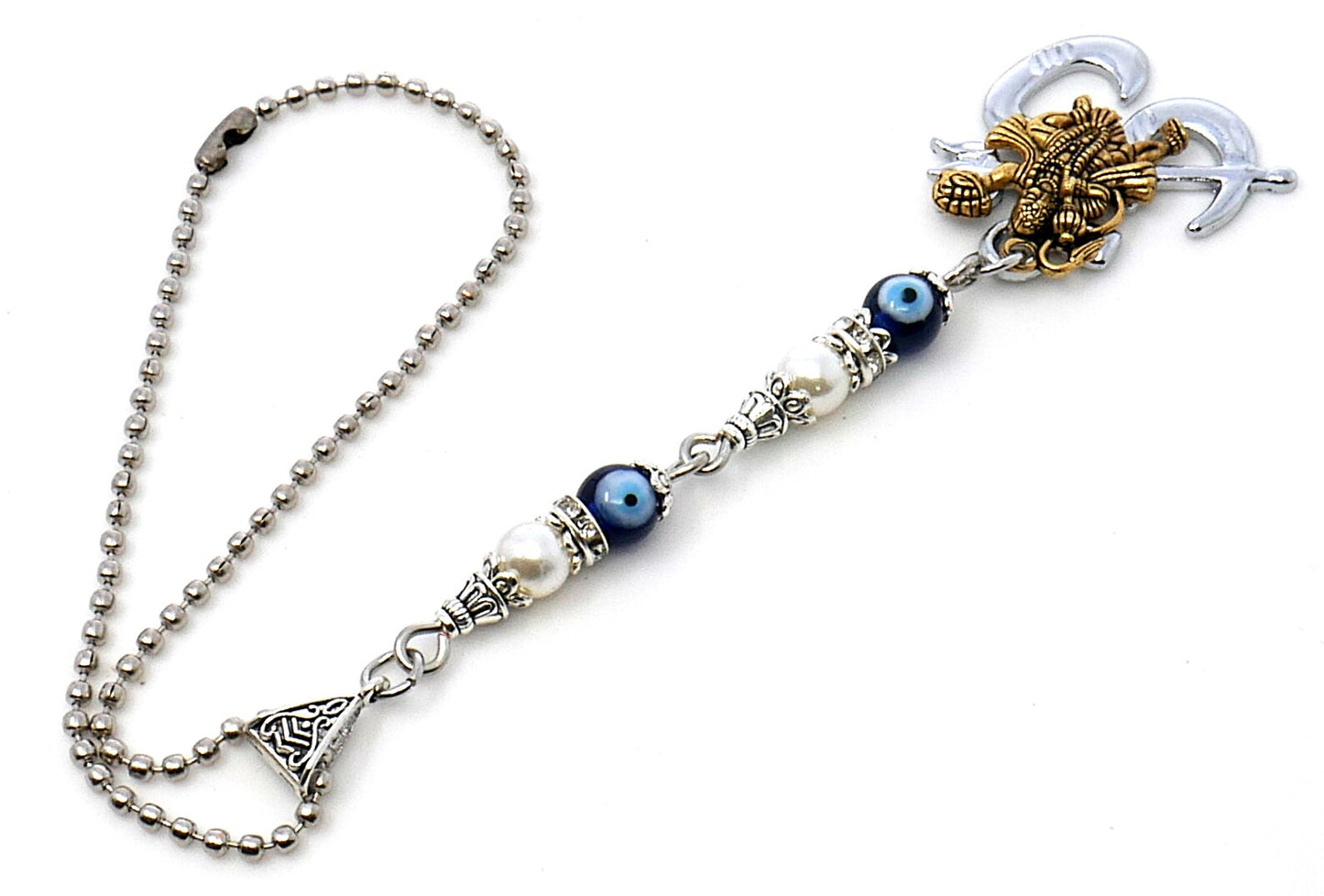 Sri Hanman ji & Divine OM Pendant Evil Eye Protection Car Mirror Hanging-Hanuman ji And OM Spiritual Designed Divine Gift for Your Loved One