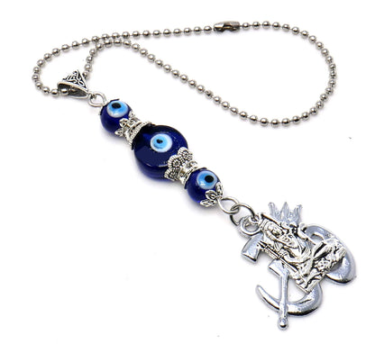 Jai Sri Ram Lord Shiva Hanuman Ji, Evil Eye Protection Rare to Find Sri Ram Hanuman Ji Key Ring/ Car Mirror Hanging for Good Luck Protection
