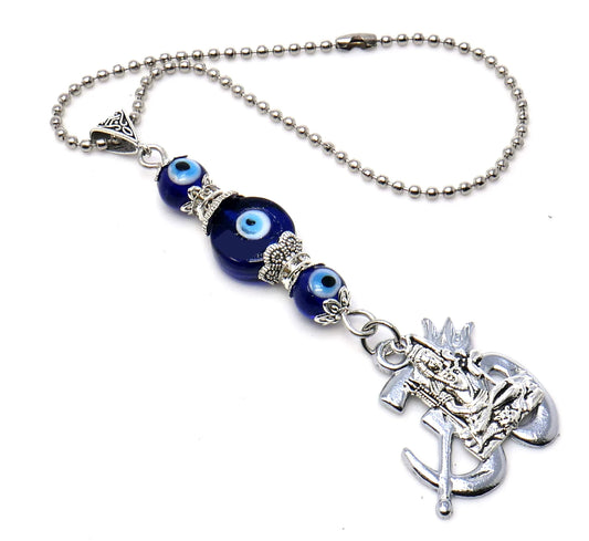 Jai Sri Ram Lord Shiva Hanuman Ji, Evil Eye Protection Rare to Find Sri Ram Hanuman Ji Key Ring/ Car Mirror Hanging for Good Luck Protection