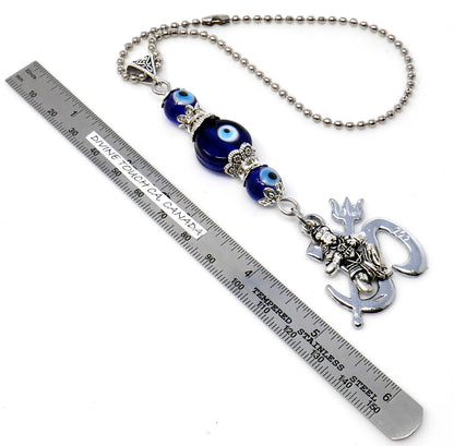 Jai Sri Ram Lord Shiva Hanuman Ji, Evil Eye Protection Rare to Find Sri Ram Hanuman Ji Key Ring/ Car Mirror Hanging for Good Luck Protection
