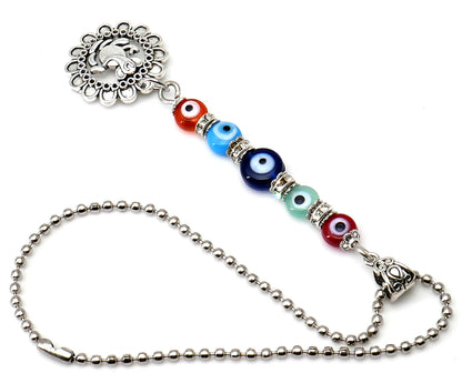 Ganesha | Evil Eye Protection | Car Rearview Mirror Ornament | Good Luck | Happiness | Good Fortune | Success | Prosperity | Spirituality