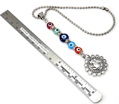 Ganesha | Evil Eye Protection | Car Rearview Mirror Ornament | Good Luck | Happiness | Good Fortune | Success | Prosperity | Spirituality