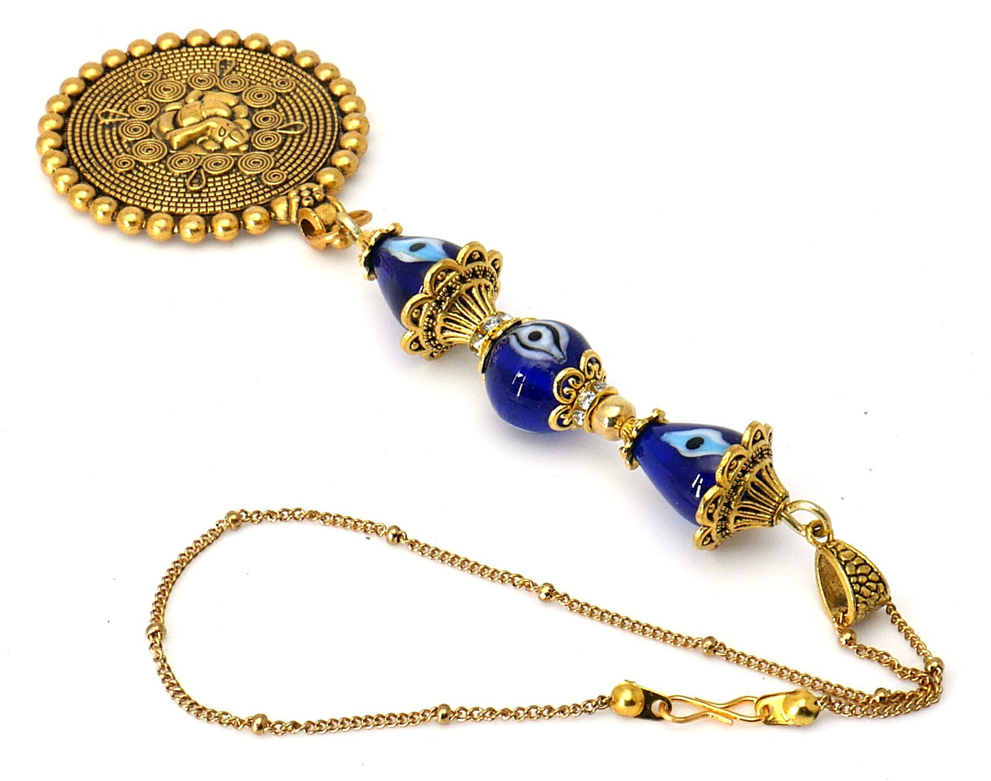Ganesha | Evil Eye Protection | Car Rearview Mirror Ornament | Good Luck | Happiness | Good Fortune | Success | Prosperity | Spirituality