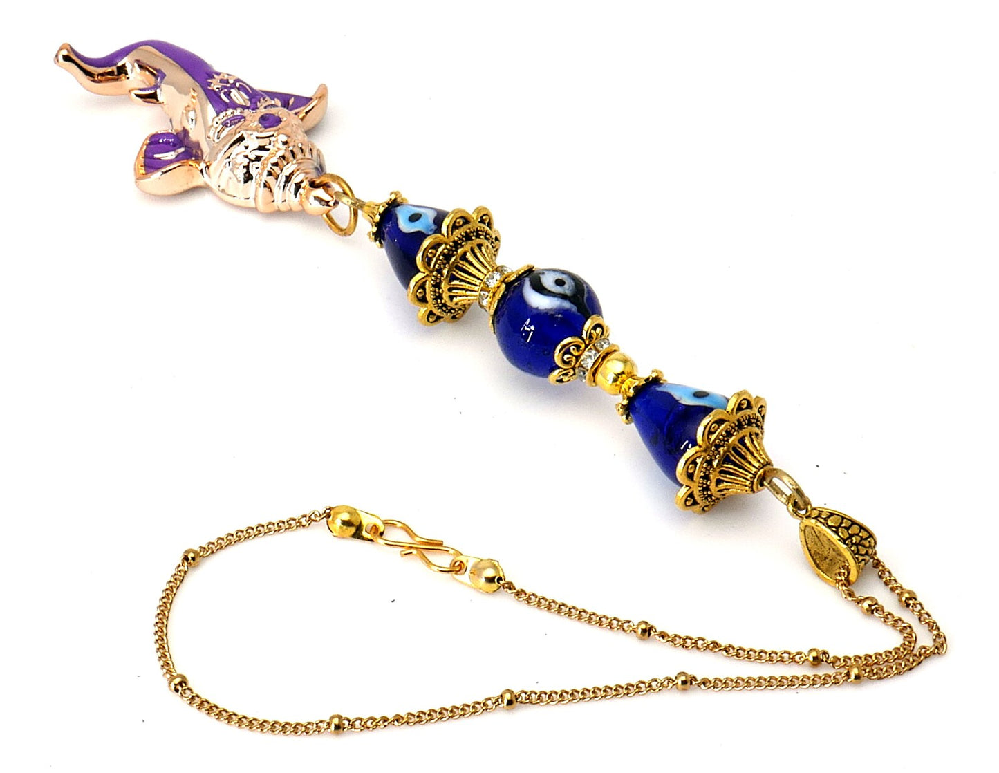 Ganesha | Evil Eye Protection | Car Rearview Mirror Ornament | Good Luck | Happiness | Good Fortune | Success | Prosperity | Spirituality