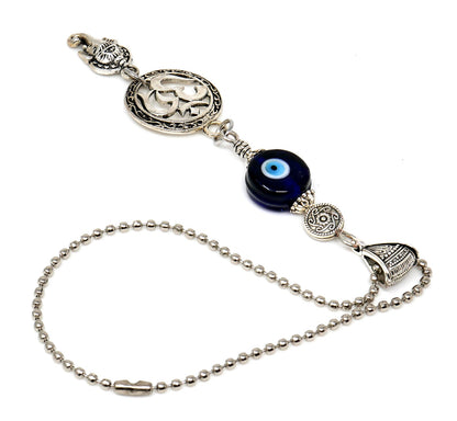 Ganesha OM | Evil Eye Protection | Car Rearview Mirror Ornament | Good Luck | Happiness | Good Fortune | Success | Prosperity | Spirituality