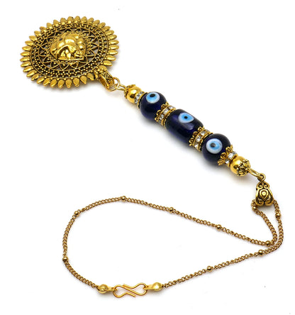 Ganesha | Evil Eye Protection | Car Rearview Mirror Ornament | Good Luck | Happiness | Good Fortune | Success | Prosperity