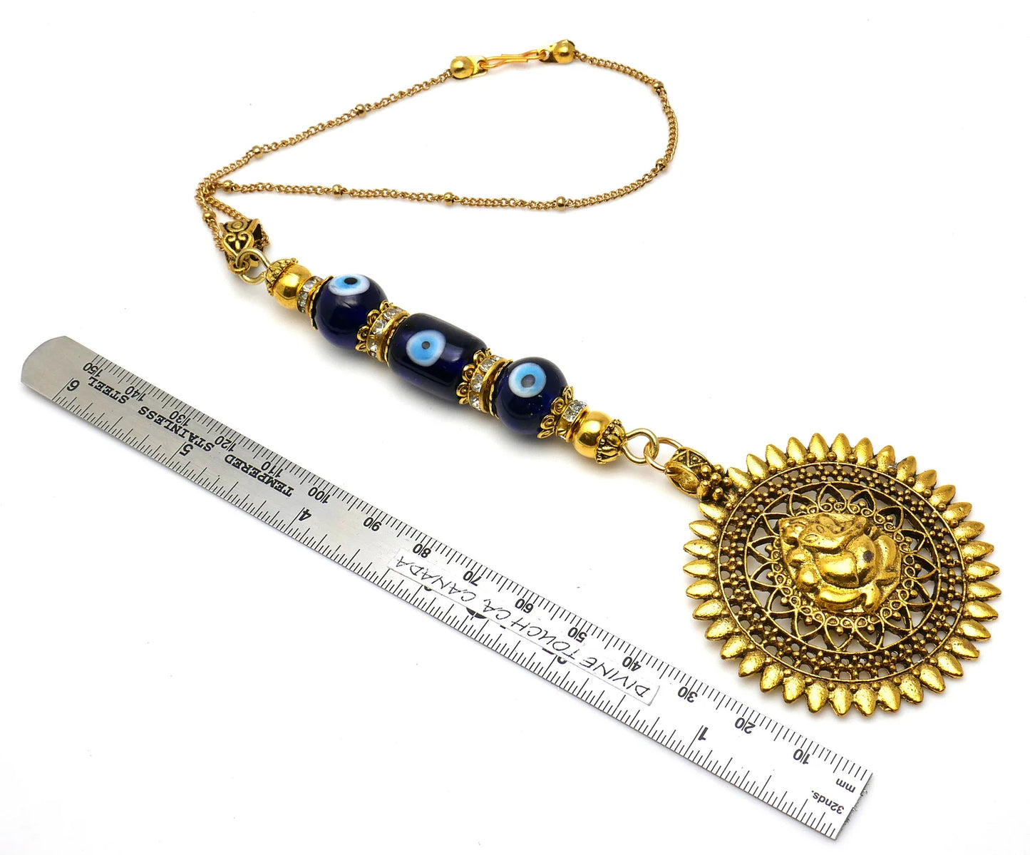 Ganesha | Evil Eye Protection | Car Rearview Mirror Ornament | Good Luck | Happiness | Good Fortune | Success | Prosperity