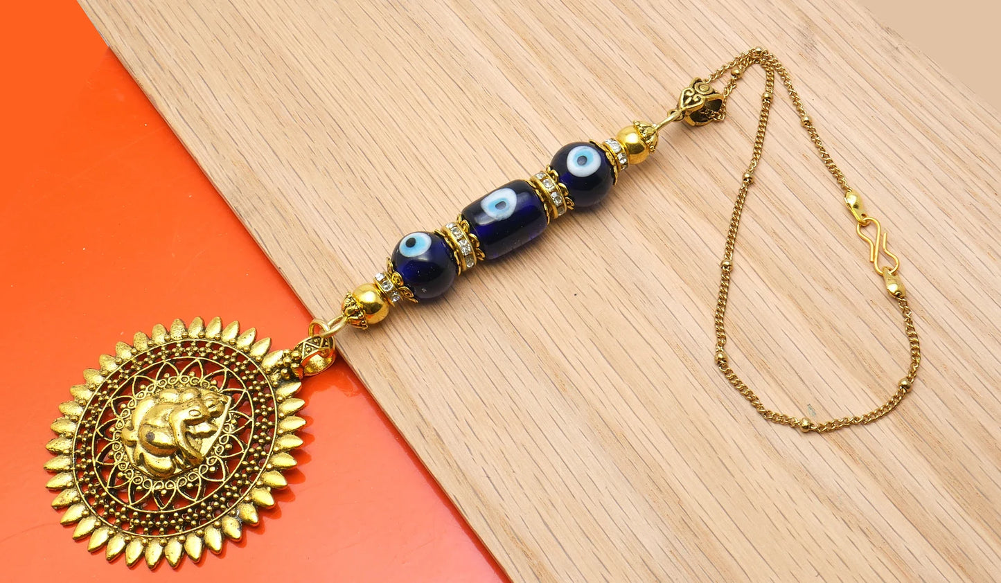 Ganesha | Evil Eye Protection | Car Rearview Mirror Ornament | Good Luck | Happiness | Good Fortune | Success | Prosperity