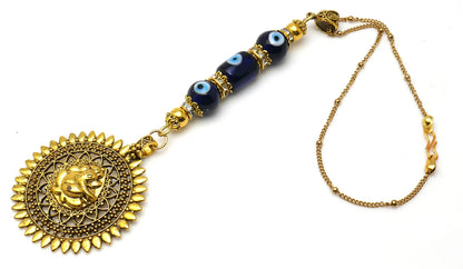 Ganesha | Evil Eye Protection | Car Rearview Mirror Ornament | Good Luck | Happiness | Good Fortune | Success | Prosperity