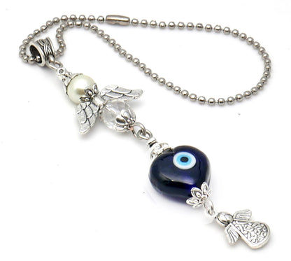 Evil Eye, Evil Eye Protection, Guardian Angel Car Rear View Mirror Ornament Charm, Angel Bag Charm, Travel Angel Protection, New Driver Gift