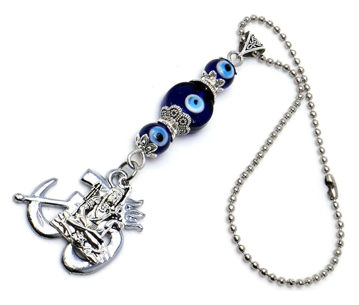 Jai Sri Ram Lord Shiva Hanuman Ji, Evil Eye Protection Rare to Find Sri Ram Hanuman Ji Key Ring/ Car Mirror Hanging for Good Luck Protection