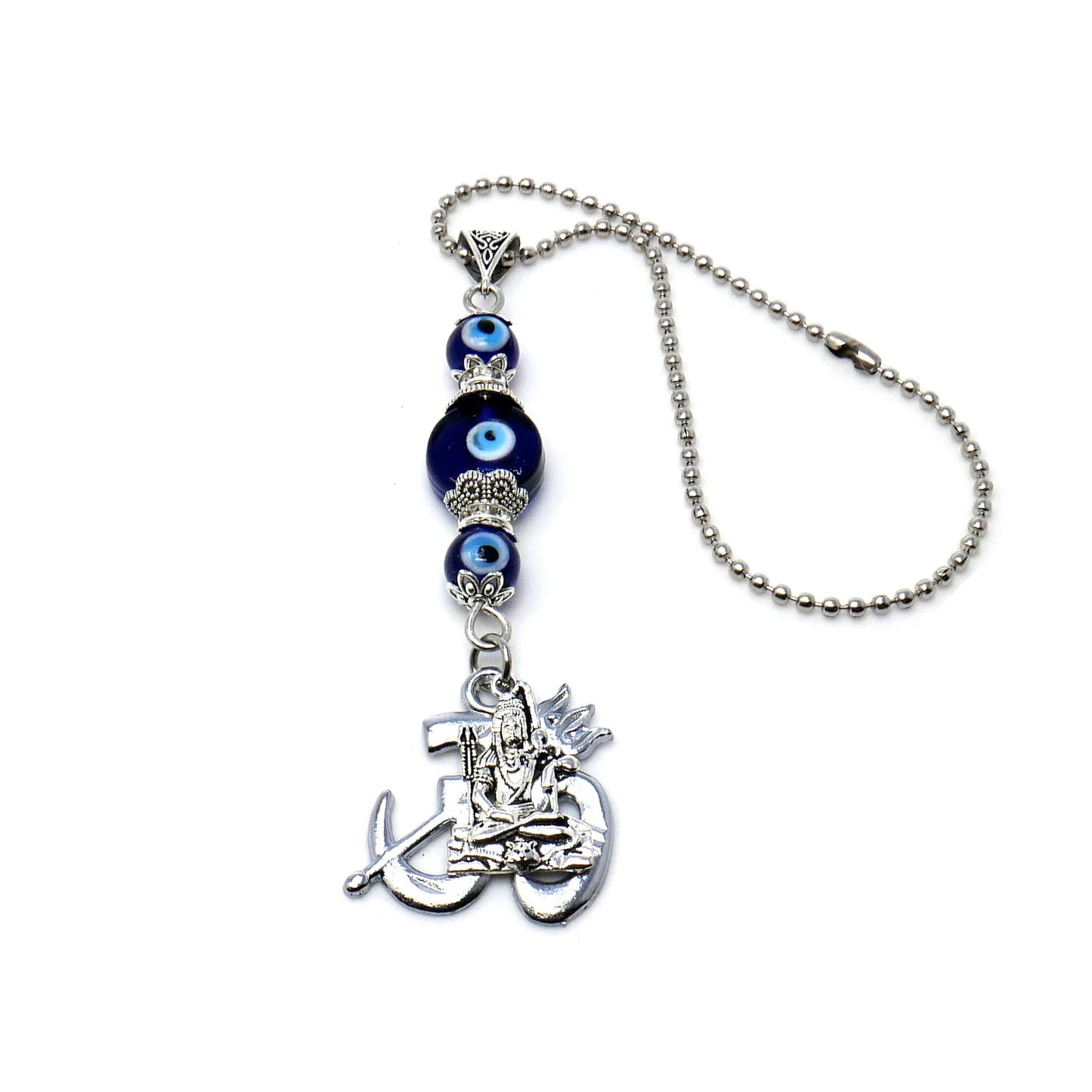 Jai Sri Ram Lord Shiva Hanuman Ji, Evil Eye Protection Rare to Find Sri Ram Hanuman Ji Key Ring/ Car Mirror Hanging for Good Luck Protection