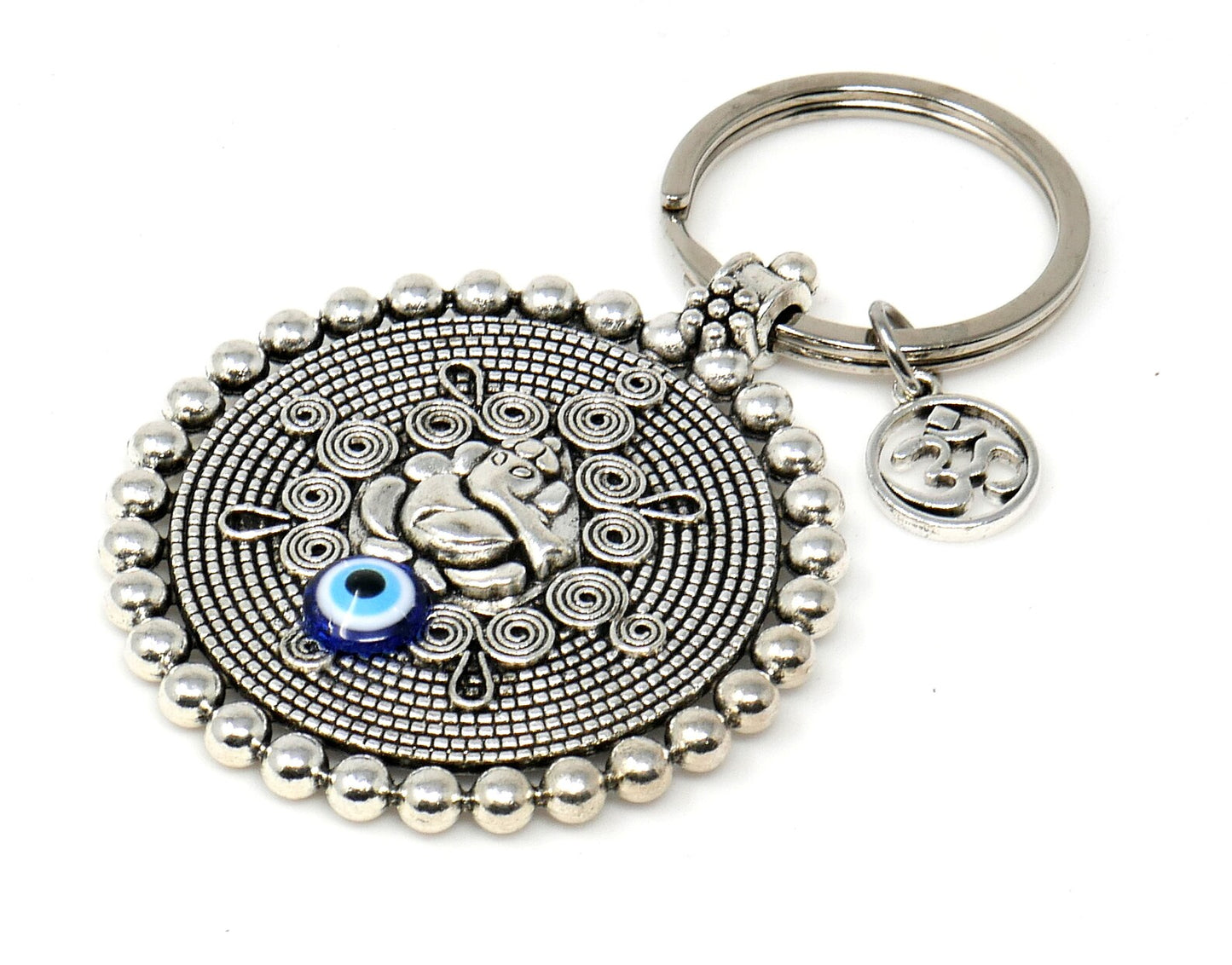 Ganesha | Evil Eye Protection | Car Rear Mirror Spiritual Jewellery Ornament | Good Luck | Happiness | Good Fortune | Success | Prosperity